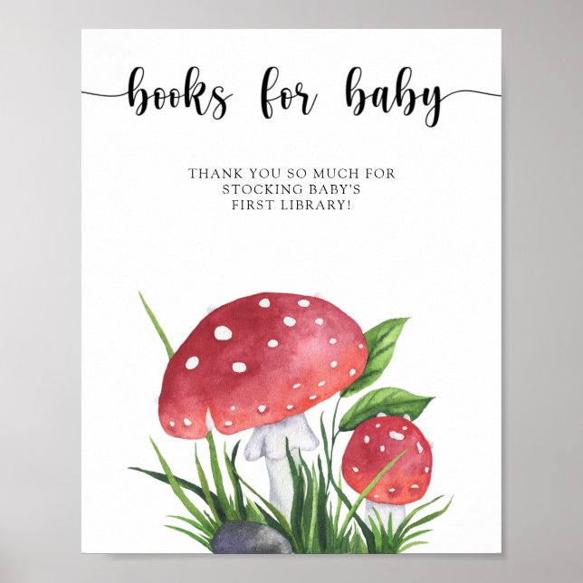 Watercolor fungi - books for baby poster (Front)