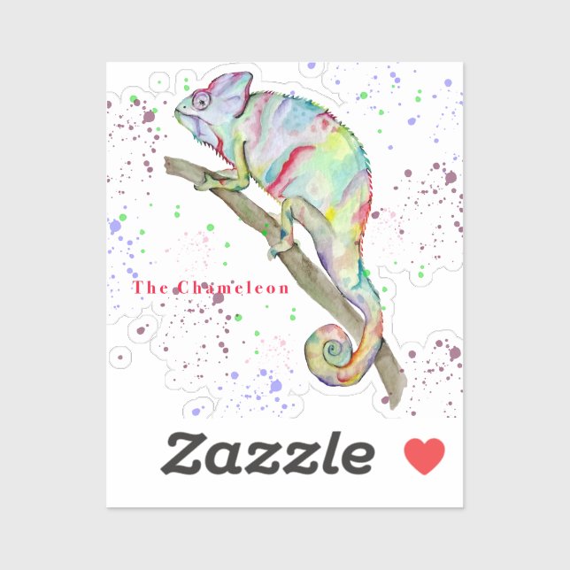 Watercolor funny chameleon (Sheet)