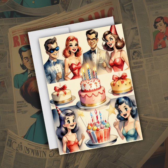 Watercolor Funny Comic Birthday Scene Invitation (Creator Uploaded)