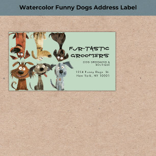 Watercolor Funny Dog Groomers Boutique Blue Label