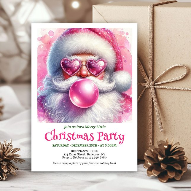 Watercolor Funny Santa Sunglasses Christmas Invite (Watercolor Funny Santa Sunglasses Christmas Invitation

)