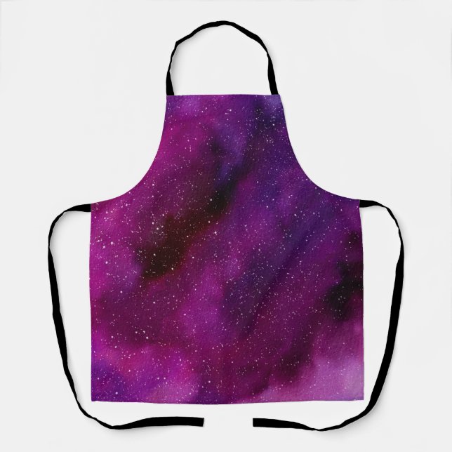 Watercolor Galaxies purple pink  Apron (Front)