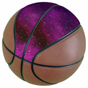 Watercolor Galaxies purple pink  Basketball