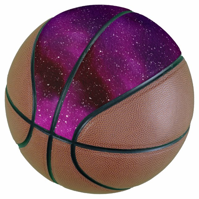 Watercolor Galaxies purple pink  Basketball (Angled)
