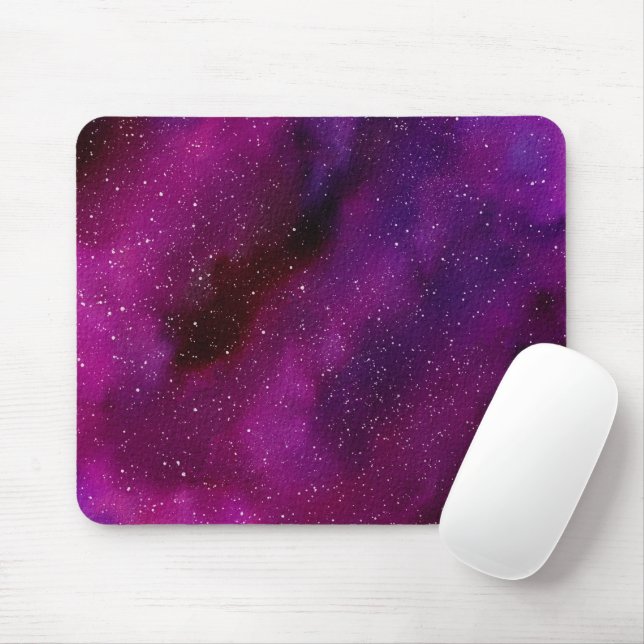 Watercolor Galaxies purple pink  Mouse Pad (With Mouse)