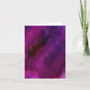 Watercolor Galaxies purple pink Thank You Card