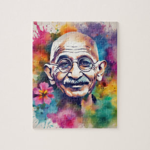 Watercolor Gandhi Jigsaw Puzzle