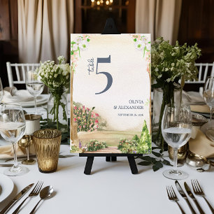 Watercolor Garden Arch Wedding Table Number Card