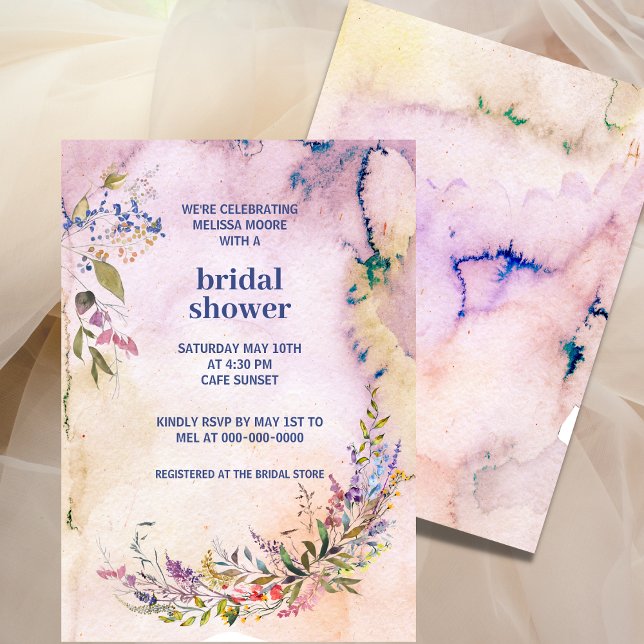 Watercolor Garden Bloom Bridal Shower Invitation (Creator Uploaded)