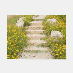 Watercolor garden doormat