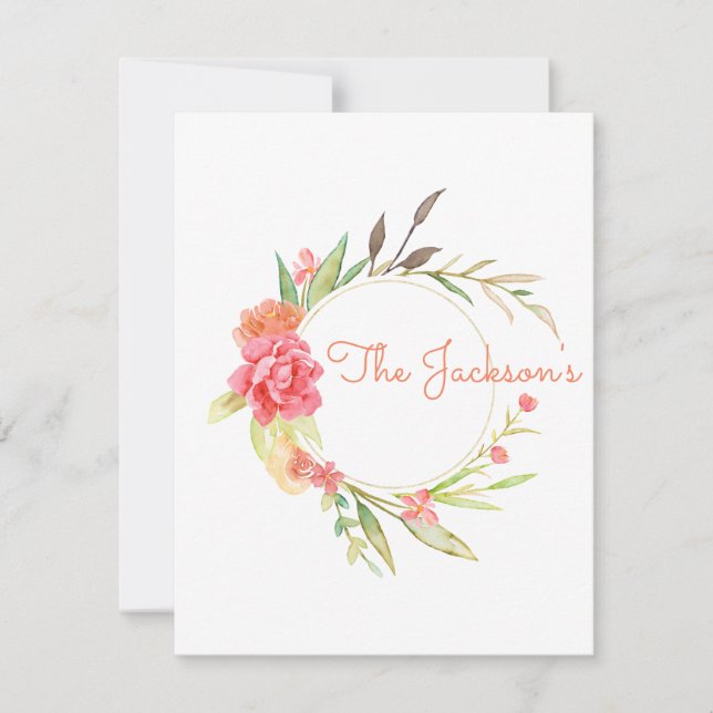 Watercolor Garden Flat Card (Front)