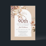 Watercolor Garden Floral Arch 90th Birthday Invitation<br><div class="desc">Pink Watercolor Garden Floral Arch 90th Birthday Invitation 
This elegant 90th birthday party invitation is perfect for your special event! This design features beautiful pink watercolor flowers. The custom typography is trendy and elegant!</div>