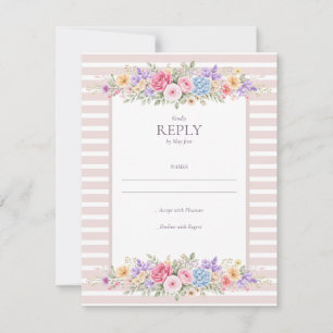 Watercolor Garden Flower Frame Wedding Invitation