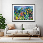 Watercolor Garden Flowers Art Poster<br><div class="desc">Check out this sweet wall art, hand made by me for you! Add your own text, change background colour too. Select the print size using the drop down menu above, and you can click the “edit design” button to customise the artwork to fit any size paper. Purchase a simple poster...</div>