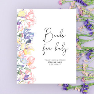 Watercolor garden flowers Books for baby shower Poster