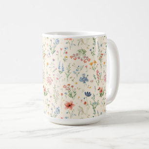 watercolor Garden Flowers Wildflower Spring Meadow Coffee Mug