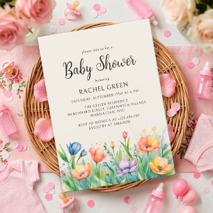 Watercolor Garden Gender Neutral Baby Shower Invitation