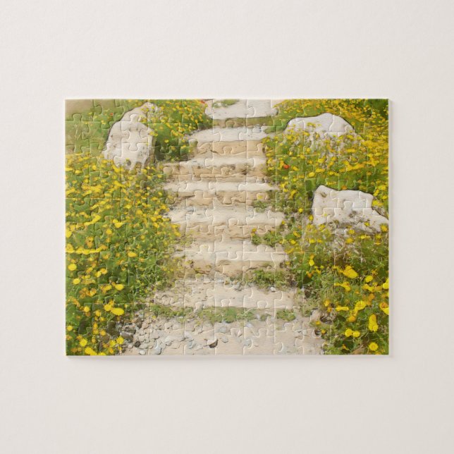 Watercolor garden jigsaw puzzle (Horizontal)