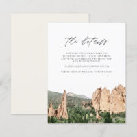 Watercolor Garden of the Gods Wedding Details Card