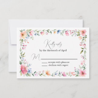 Watercolor Garden Reply Card