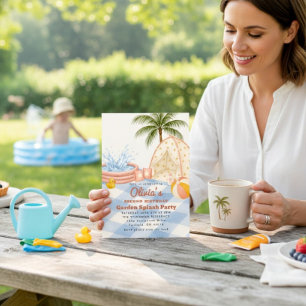Watercolor Garden Splash Party Invitation