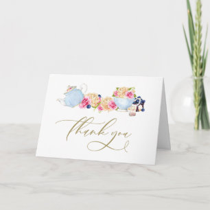 Watercolor Garden Tea Party Hand Lettered Card