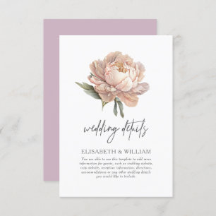 Watercolor Garden Wedding details Enclosure Card