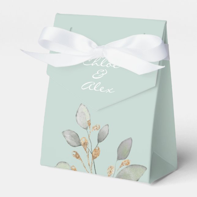 Watercolor Garden Wedding Favour Box (Front Side)