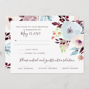 Watercolor Garden Wedding RSVP Invitation