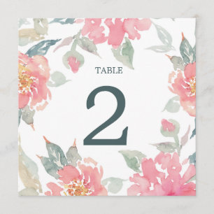 WATERCOLOR GARDEN WEDDING wedding table number