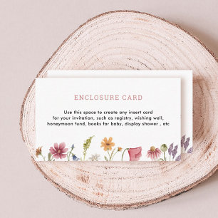 Watercolor Garden Wildflower Party  Enclosure Card