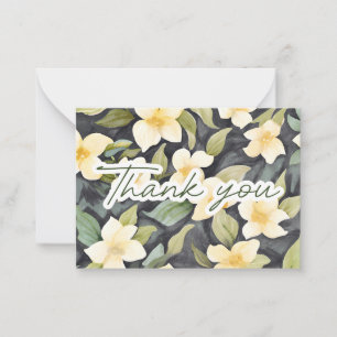 Watercolor Gardenias of Gratitude Thank You Note Card