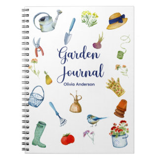 Watercolor Gardening Journal Spiral Notebook
