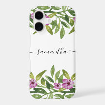 Watercolor garland handwritten calligraphy floral
