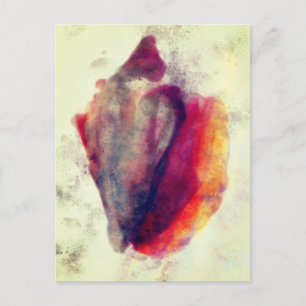 Watercolor Gastropod Burgundy Gold Snail Shell Postcard