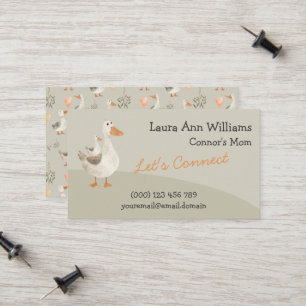 Watercolor Geese Mummy Playdate Calling Card