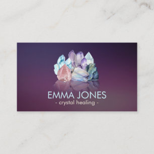 Watercolor gemstones - crystals business card