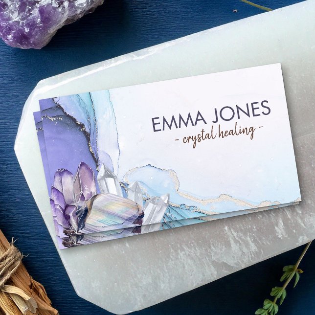 Watercolor gemstones - crystals business card (Creator Uploaded)
