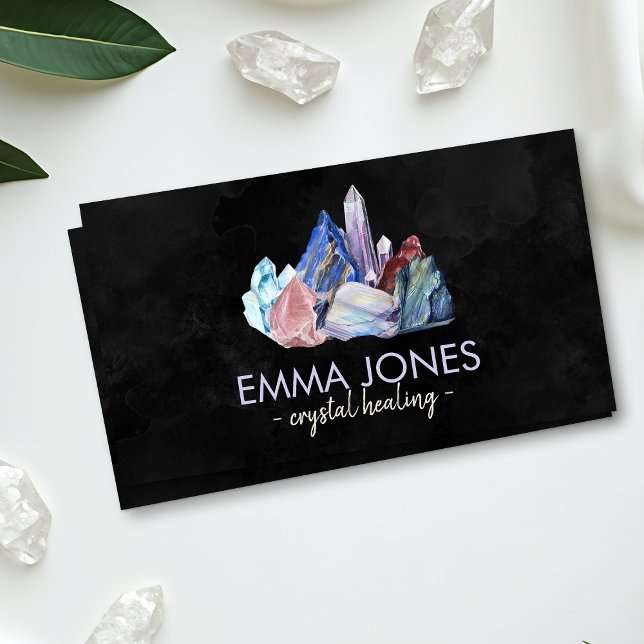 Watercolor gemstones - crystals business card (Creator Uploaded)