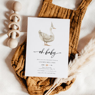 Watercolor Gender Neutral Goose Baby Shower Invitation