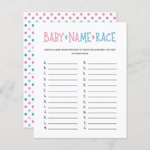 Watercolor Gender Reveal Baby Name Race Game