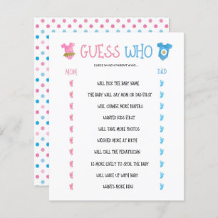 Watercolor Gender Reveal Guess Who Game