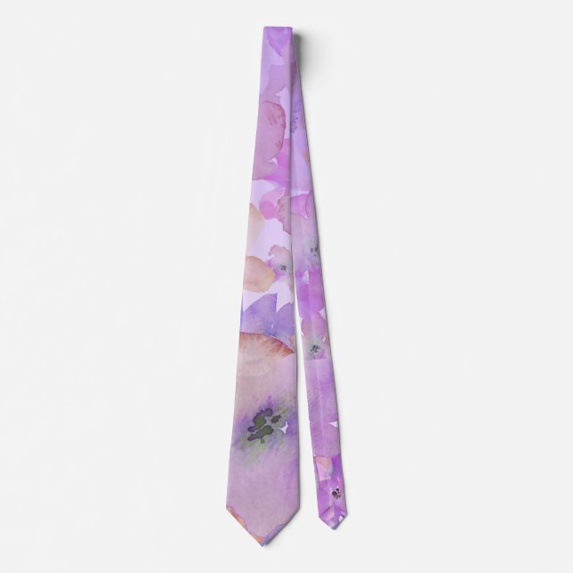 *~* Watercolor Gentle Floral Beauty Tie (Front)