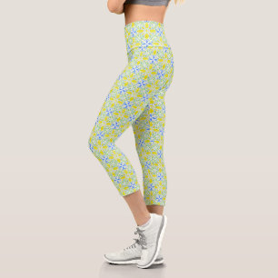 Watercolor Geo _ Citrus Capri Leggings