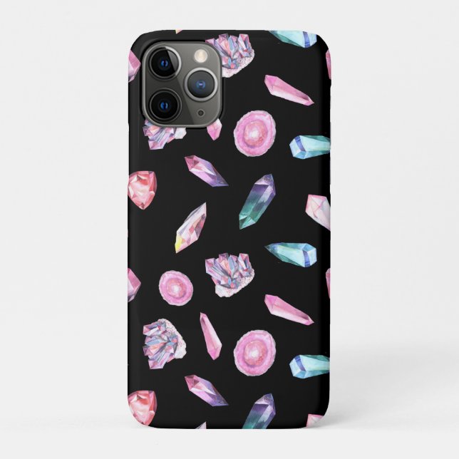 Watercolor Geodes and Crystals Pattern Case-Mate iPhone Case (Back)