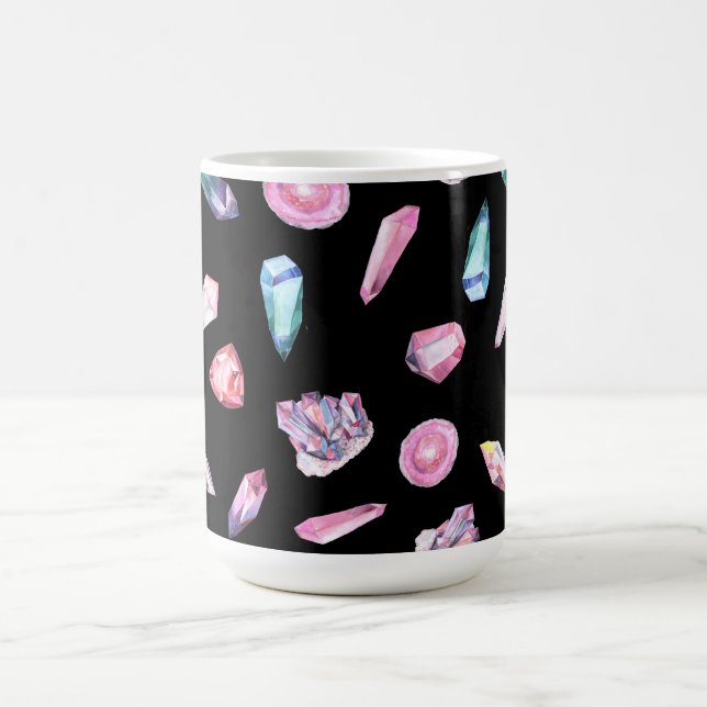 Watercolor Geodes and Crystals Pattern Coffee Mug (Center)