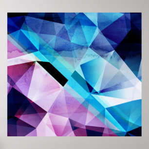 Watercolor Geometric Abstract Background Poster