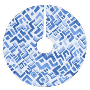 Watercolor Geometric Abstract Seamless Pattern Brushed Polyester Tree Skirt