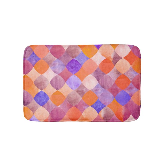 Watercolor geometric, Arab fish scales. Bath Mat (Front)