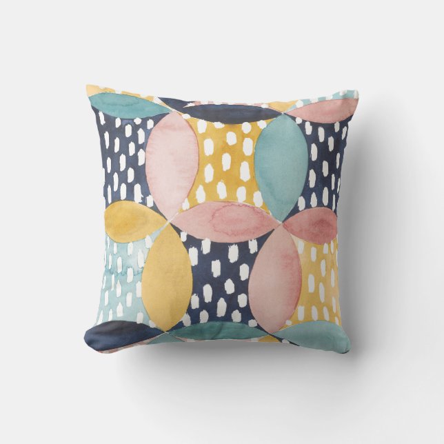 Watercolor Geometric Circles Cushion (Front)